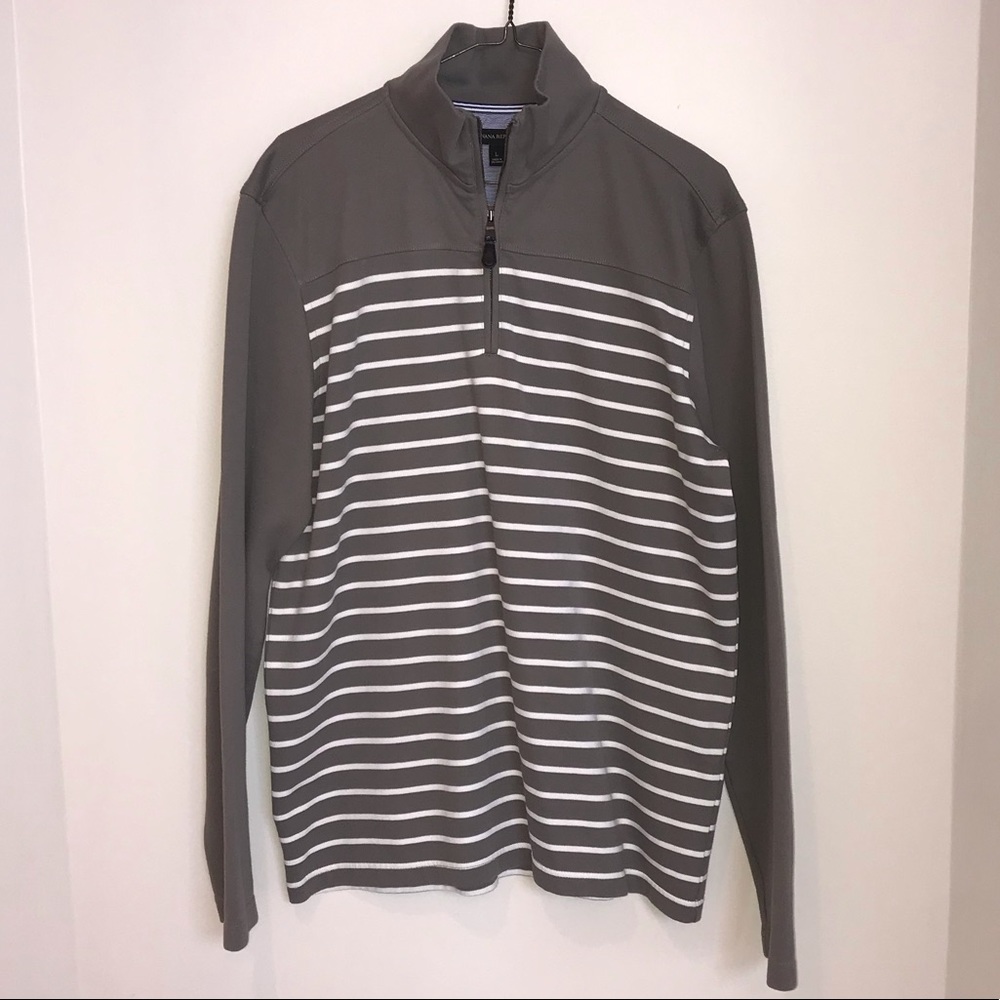 Banana republic grey & white half zip sweater
